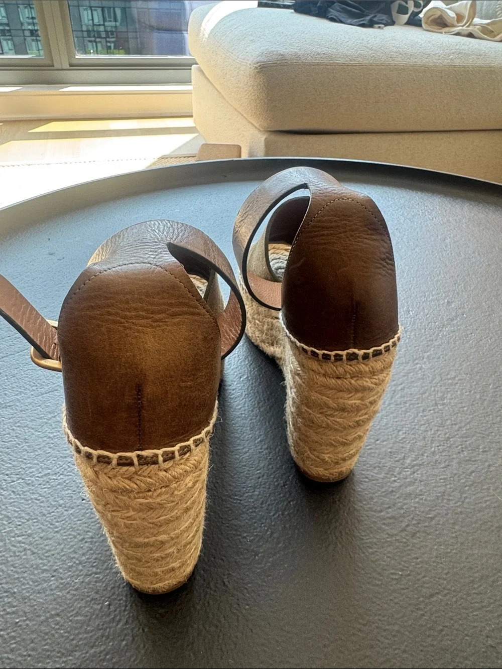 Chloe Olive Green Suede Espadrille Wedge Sandals with Ankle Strap